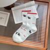 5 Pairs New Mid-Calf Breathable Thin Women's Socks Summer Mesh Polka Dot Dog Versatile Knee High Socks Comfortable Home Socks
