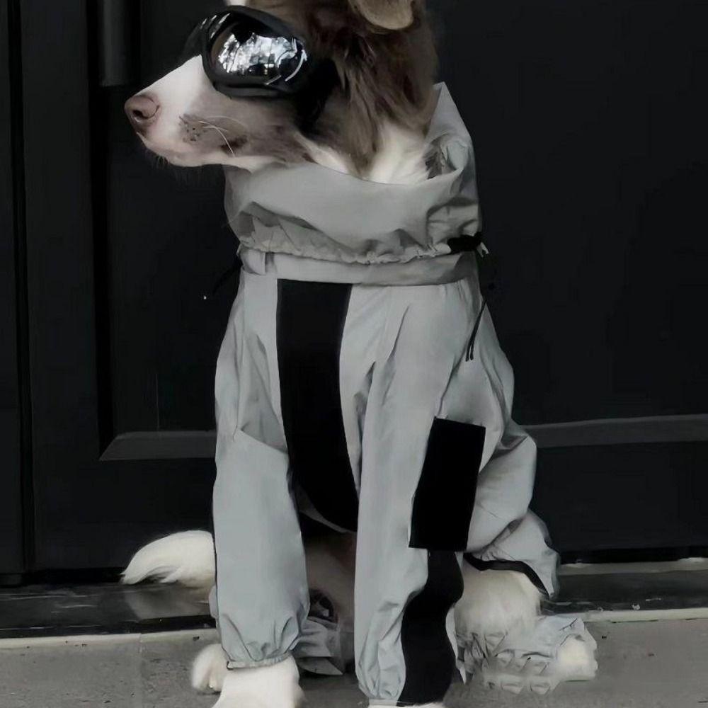 Reflective Pet Jacket Waterproof Dog Jumpsuit Dog Products Large Dog Raincoat  Outdoor