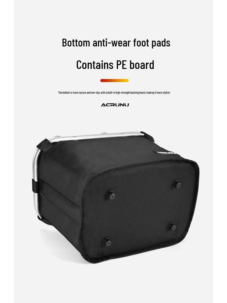 ACRUNU Waterproof Front Basket for Mountain Bike & Electric Scooter - Commuting Foldable Aluminum Alloy Handheld Basket