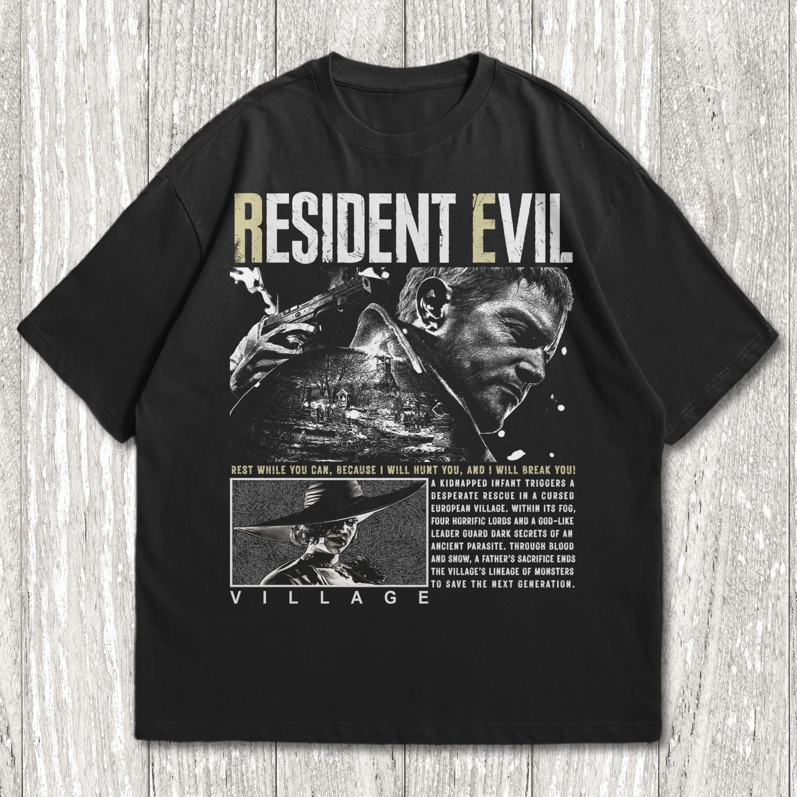 Resident Evil Village Vintage T-Shirt, Chris Redfield Unisex T-Shirt, Resident Evil 8 Shirt,Resident Evil Biohazard XL