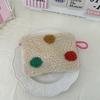 Women Plush Love Lipstick Cosmetic Storage Bag Heart Dot Stripes Leopard Print Clutch Mini Key Coin Purse ID Bag Case