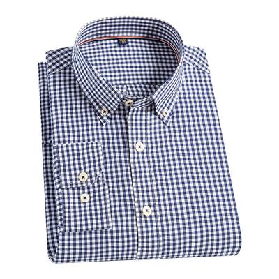Neue 100% Baumwolle Herren Plaid Shirts Volle Hülse Bequeme Regular Fit Mann Kleidung Frühling Herbst