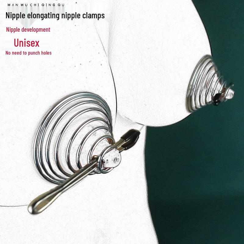 Adjustable Nipple Clamps with Masturbator - Erotic Breast Self-Bondage SM Props, Milk Clamps, and Adult Toy for Breast Stimulation.