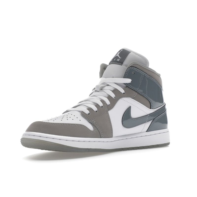 Air Jordan 1 Mid SE Patent Cool Grey Unisex Sneaker Fehér Közép-szürke HF3216-100