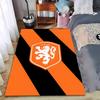 "Orange and Black Carpet with White Lion Emblem and KNVB Print Design" Suitable for Use As an Anti-slip for Living Room Bedroom Sofas