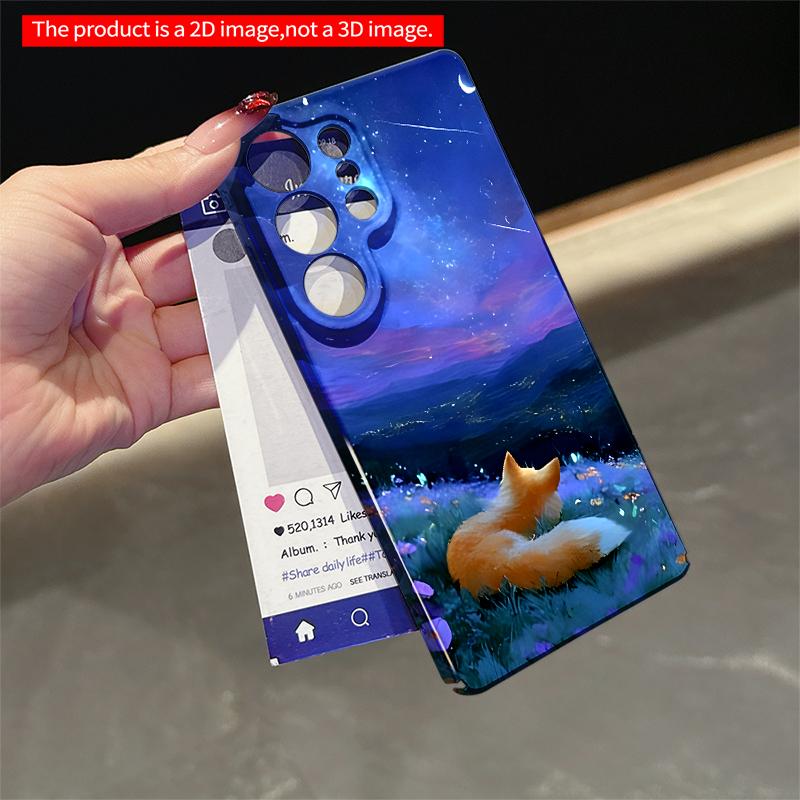 2DFlat Samsung phone case Starry Fox Dreaming in Moonlight Applicable to Galaxy S23 S24 S25ULTRA S26 A12 A14 A15 A16 A54 A55
