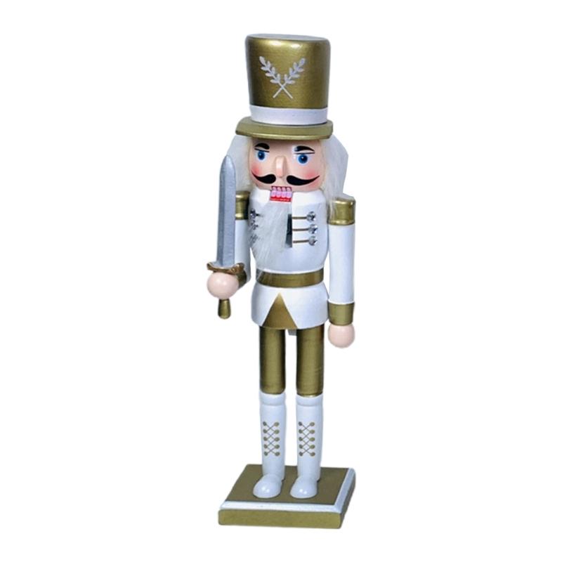 

Holiday Christmas Decorations Wooden Nutcracker Soldier King Ornament for Shelve