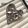 Collar Brooch Irregular Pleated Heart Shape Metal Pin Sweaters Coat