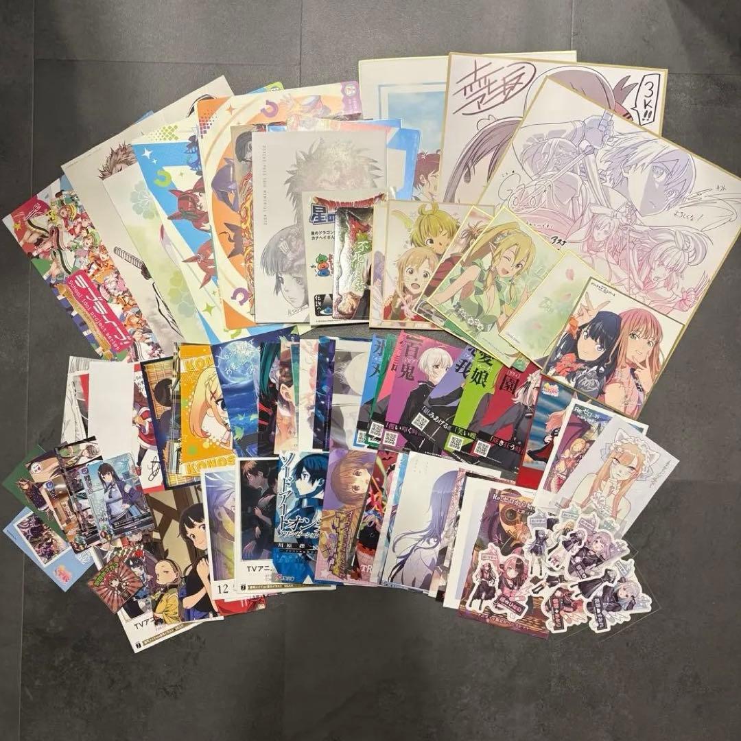 Used Anime Vtuber Game Goods Large Set Bulk Sale Postcard Colored Paper