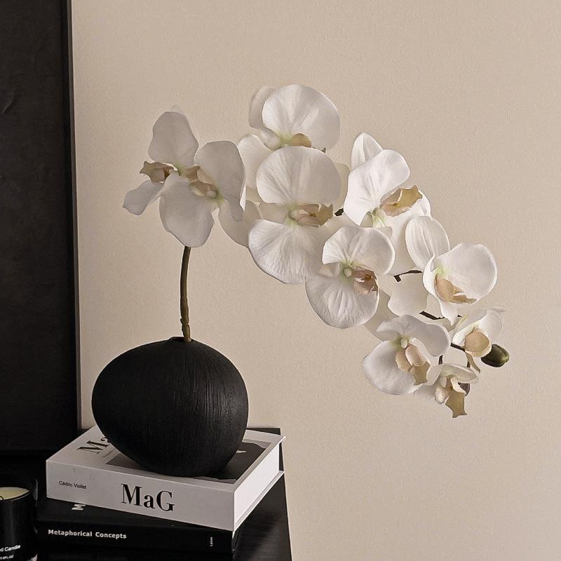 White Phalaenopsis Artificial Floral Arrangement - Realistic High-End Decorative Accent