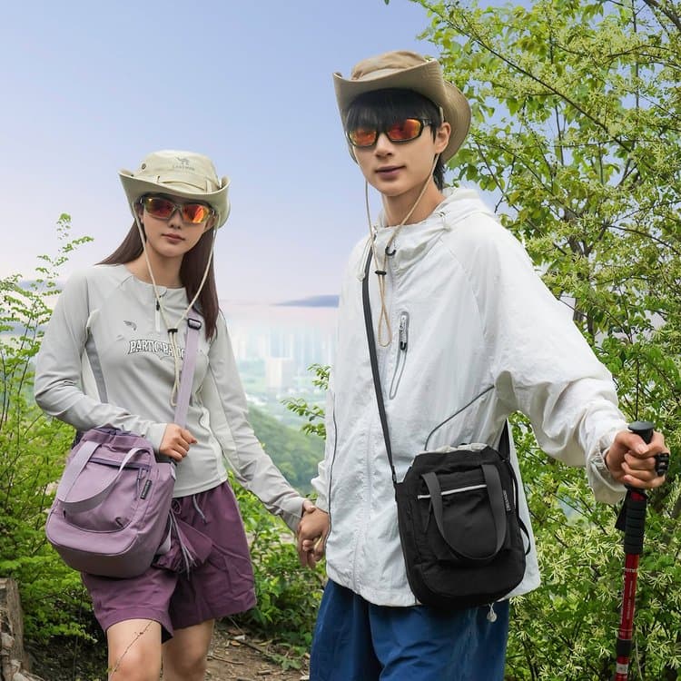 Nylon outdoor messenger bag casual bucket small bag