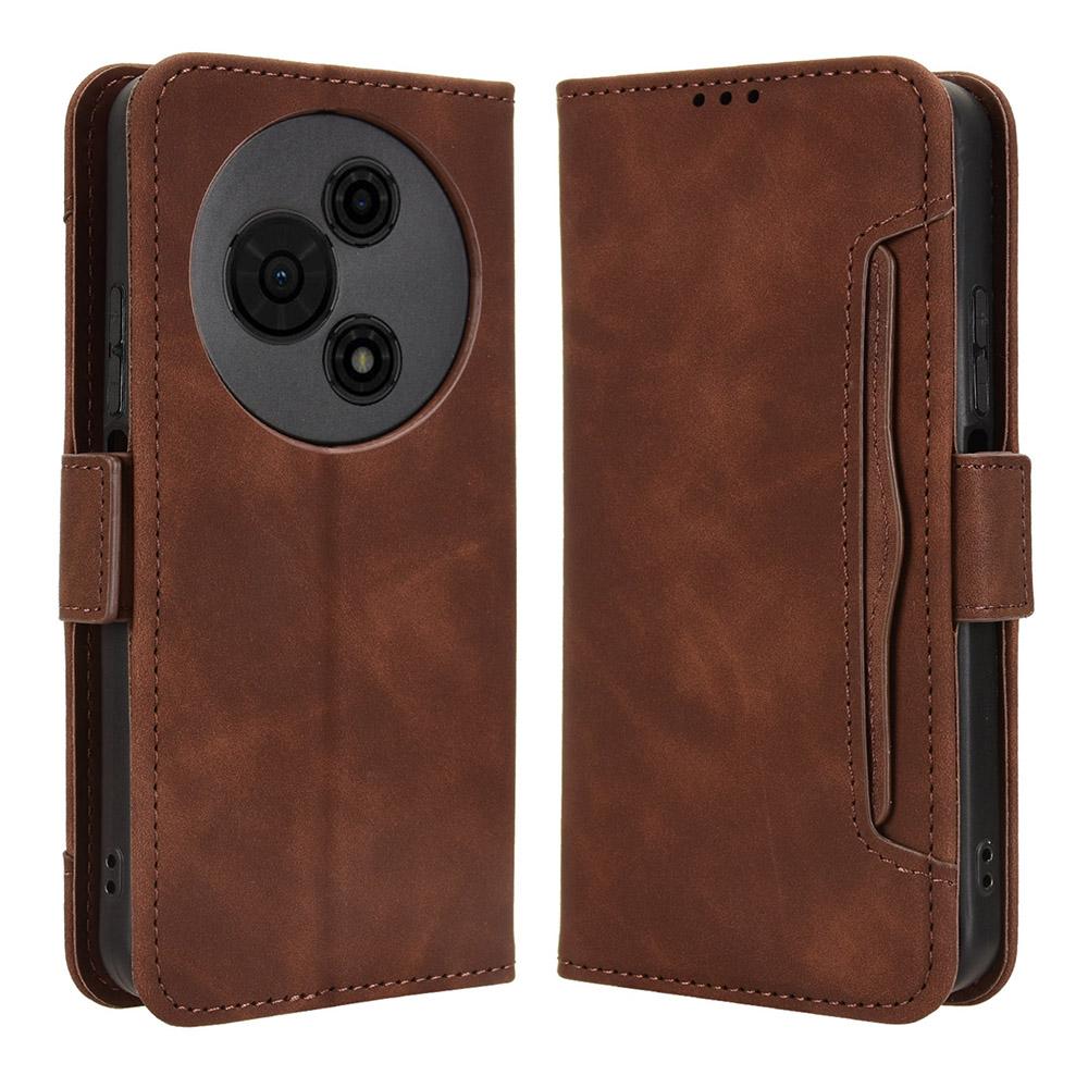 Dla TCL 605 4G/60 SE Skórzane Etui Pokrowiec Portfel na Telefon z Wieloma Przegródkami na Karty