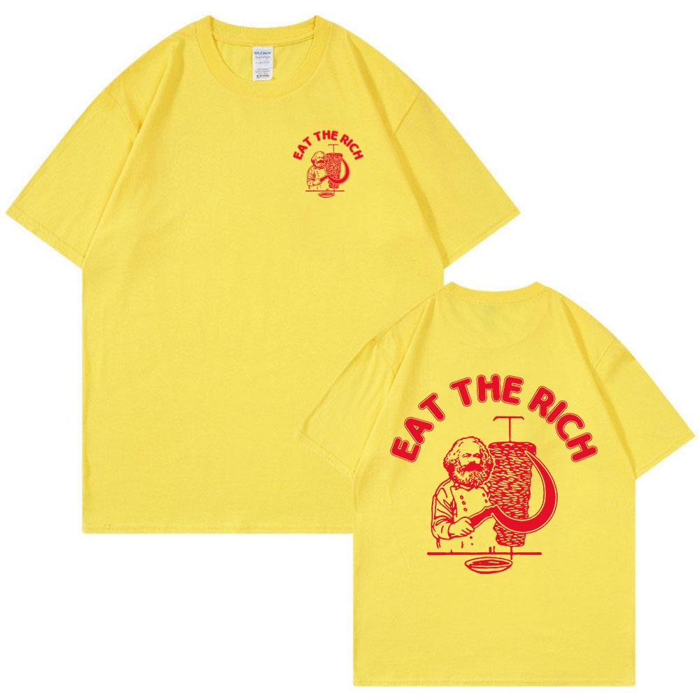 Funny Eat The Rich Doner Kebab T-Shirt Men's Cotton Casual Short Sleeve T-shirts Fashion Vintage Tee Shirt Oversized Streetwear