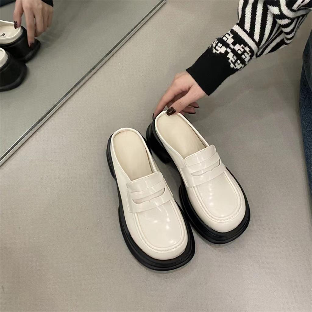 Thick Sole Big Size Mules Women Casual Platform Ladies Summer 2026 New Slippers Female Outside Slides Shoes Vintage Chic Design
