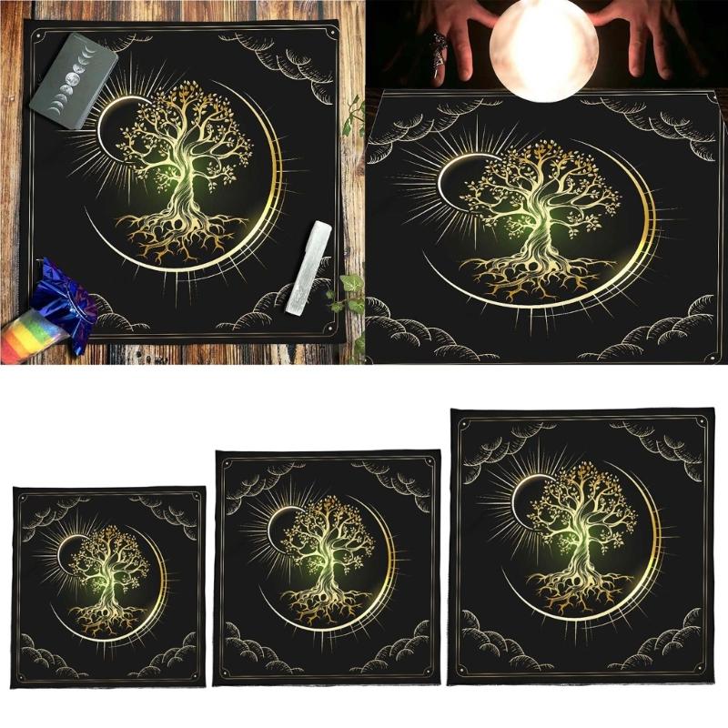 Tarots Card Tablecloth Altars Cloth Moon Sun Tree Astrologys Tablecloth Decors