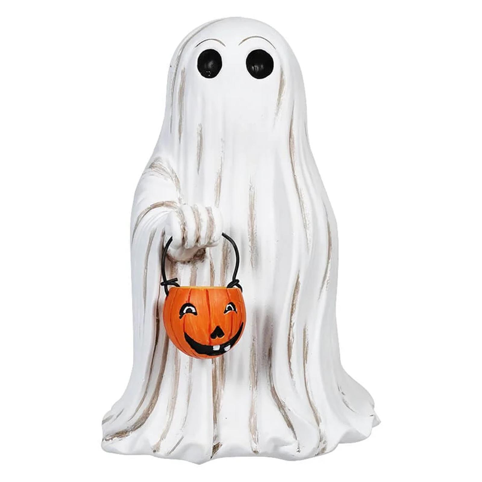 

Halloween Statue, Cute Ghosts Figurines Halloween Table Decor One Size белый