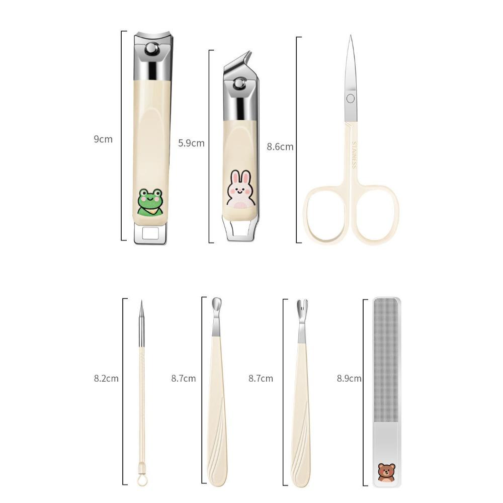 Cartoon Nail Clipper Set of 7 Pieces, Sharp Nail Clippers, Large Textured Nail Trimming Tools, Dormitory Nail Clippers