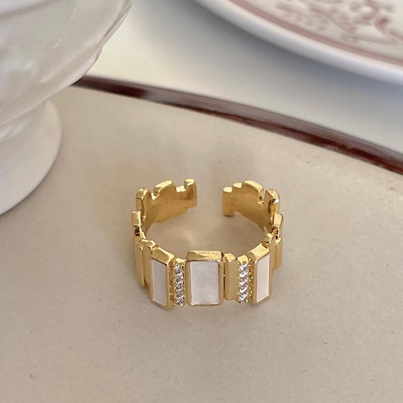 Women s Adjustable Geometric Zirconia Ring - Fashionable, Sweet, and Trendy Open Adjustable