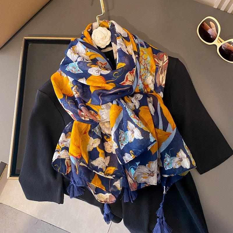 31 Design Fashion Bohemina Paisley Floral Tassel Viscose Shawl Scarf High Quality Wrap Pashmina Stole Bufandas Muslim Hijab