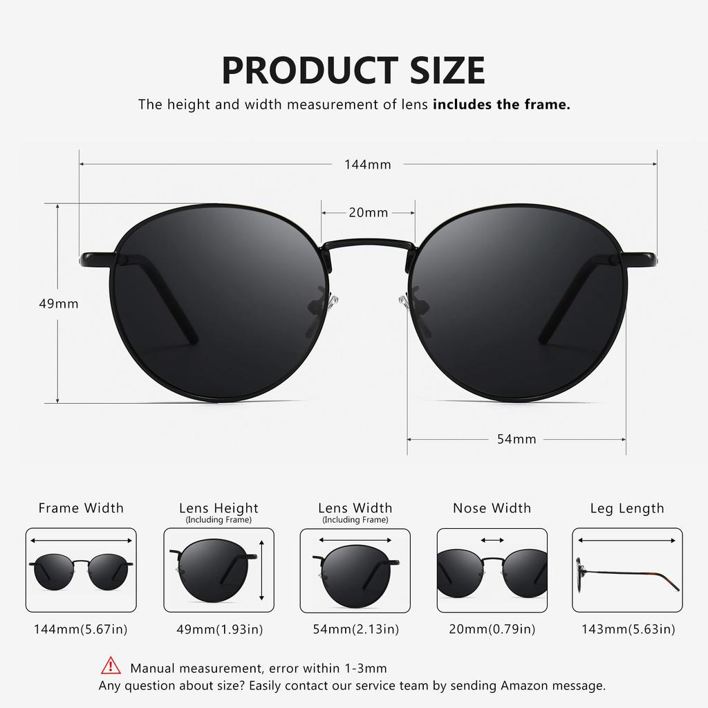 [SUNGAIT] Sunglasses for Men and Women, Round Shape, Polarized, for Fishing, Driving, SGT059-HH JP
