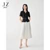 JUZUI 2026 Summer Elegant Faux Two-piece Pleated Dress