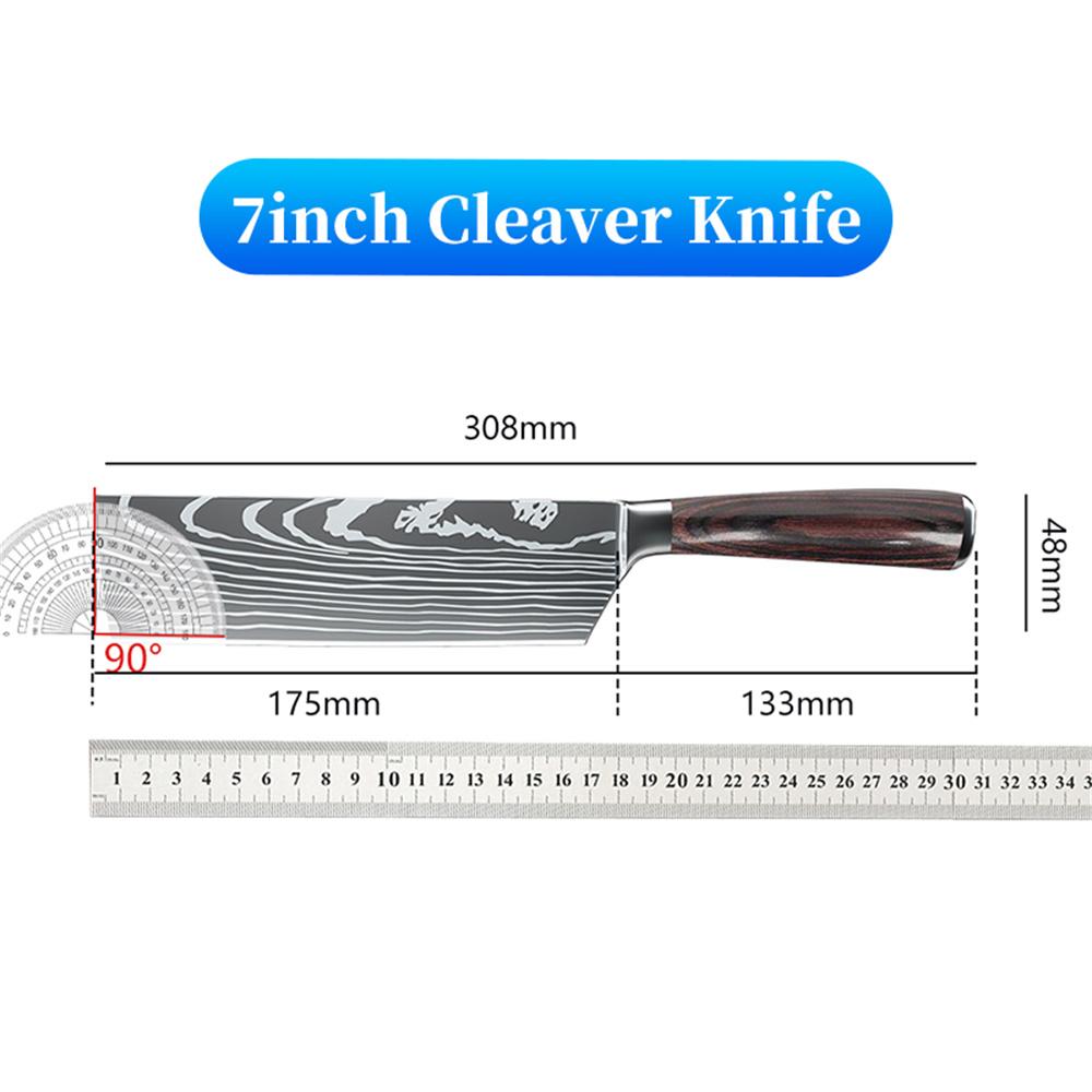 7 inch Santoku Chef knife Stainless Steel Kitchen Knife Multifunction Ultra Sharp Cleaver Imitate Damascus Pattern Cooking Tool