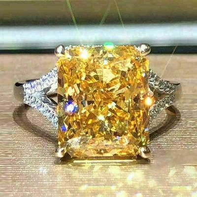 Jewelry Rings, Luxury Four-Claw Square Diamond Zircon Rings For Women, Valentine'S Day Gift Accessories