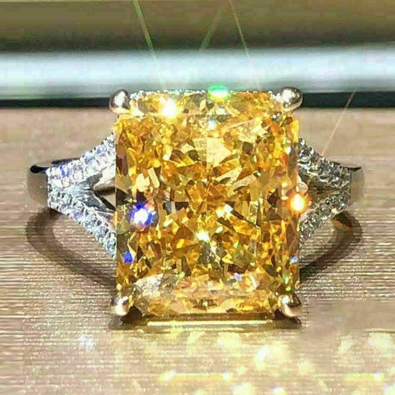 Jewelry Rings, Luxury Four-Claw Square Diamond Zircon Rings For Women, Valentine'S Day Gift Accessories