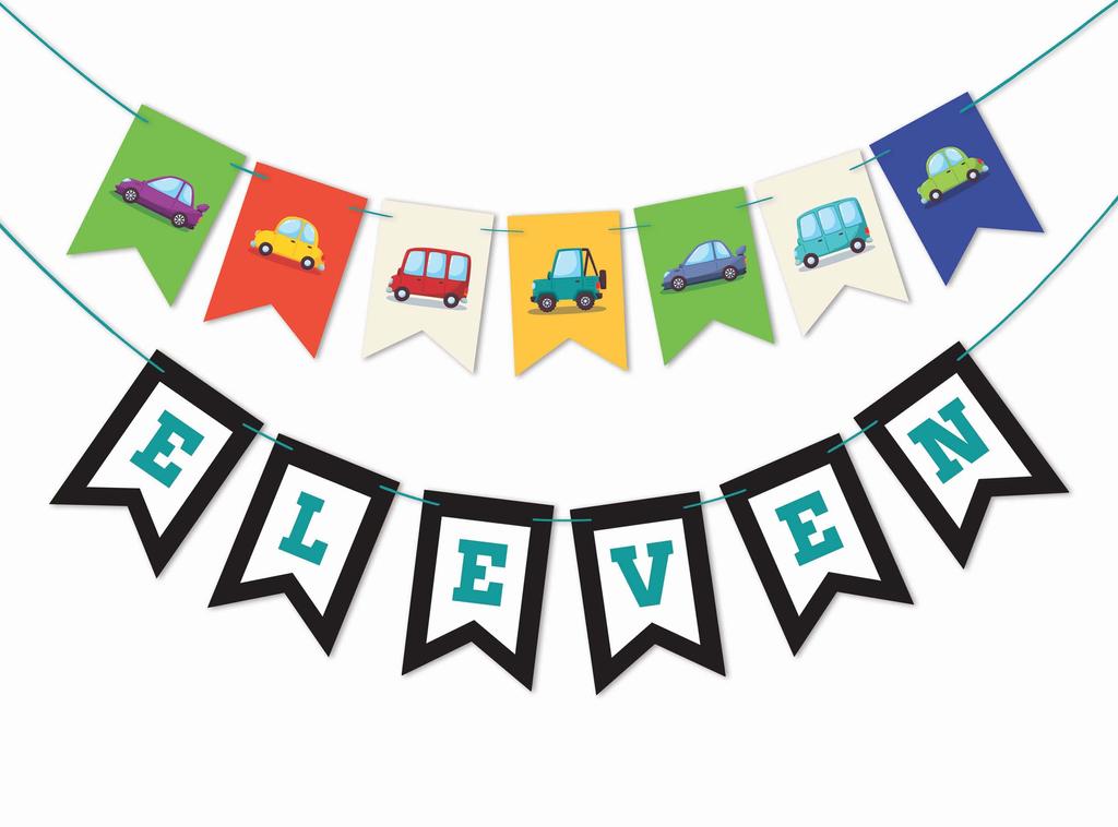 Inkdotpot Birthday Party Decorations Happy Birthday Party Garland Baby Boy Or Girl Car Gender Neutral Pennant Banner
