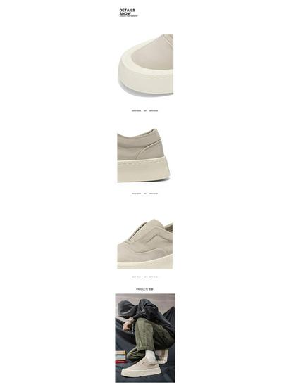Men's 2025 Trendy Thick-Soled Canvas Slip-Ons: Breathable, Non-Slip, Wear-Resistant Casual Shoes for Spring & Autumn
