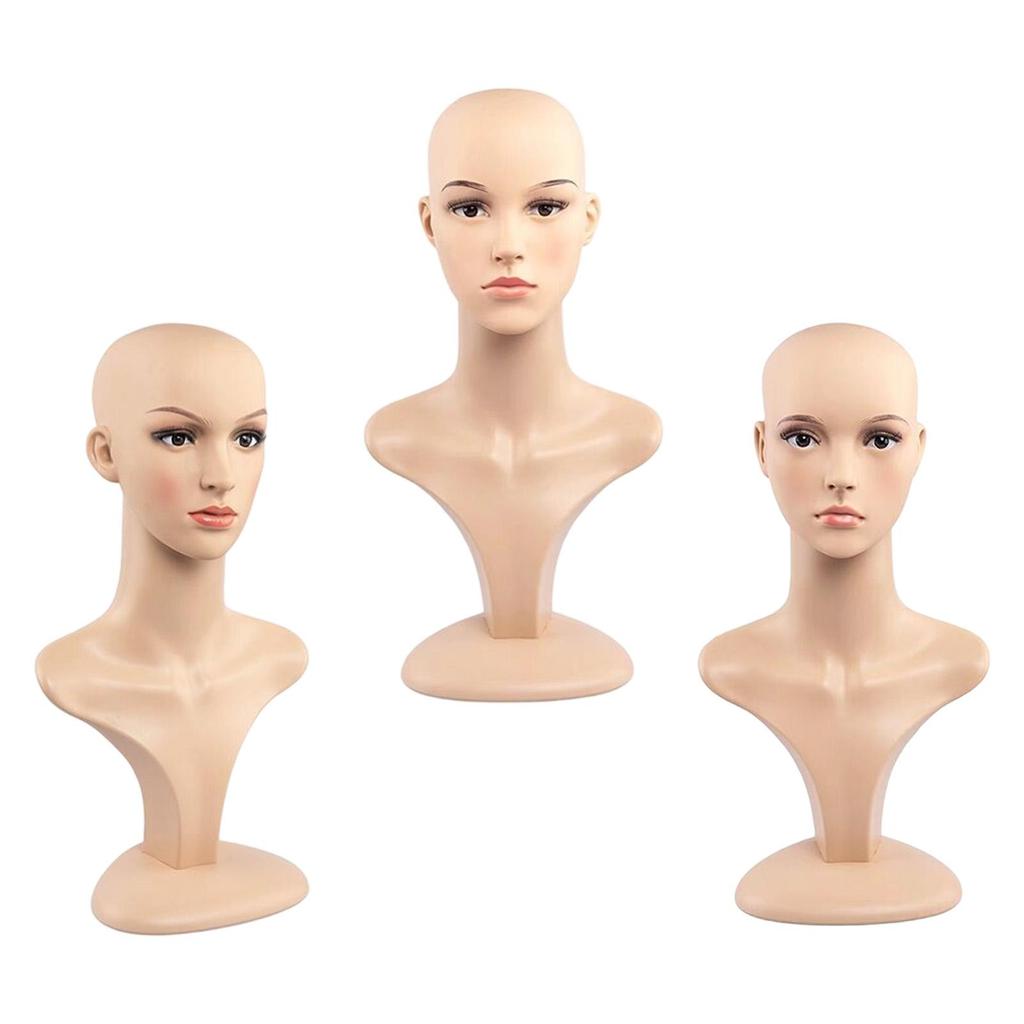 with Shoulder Display Hat Headwear Female Mannequin Head Bust Style C