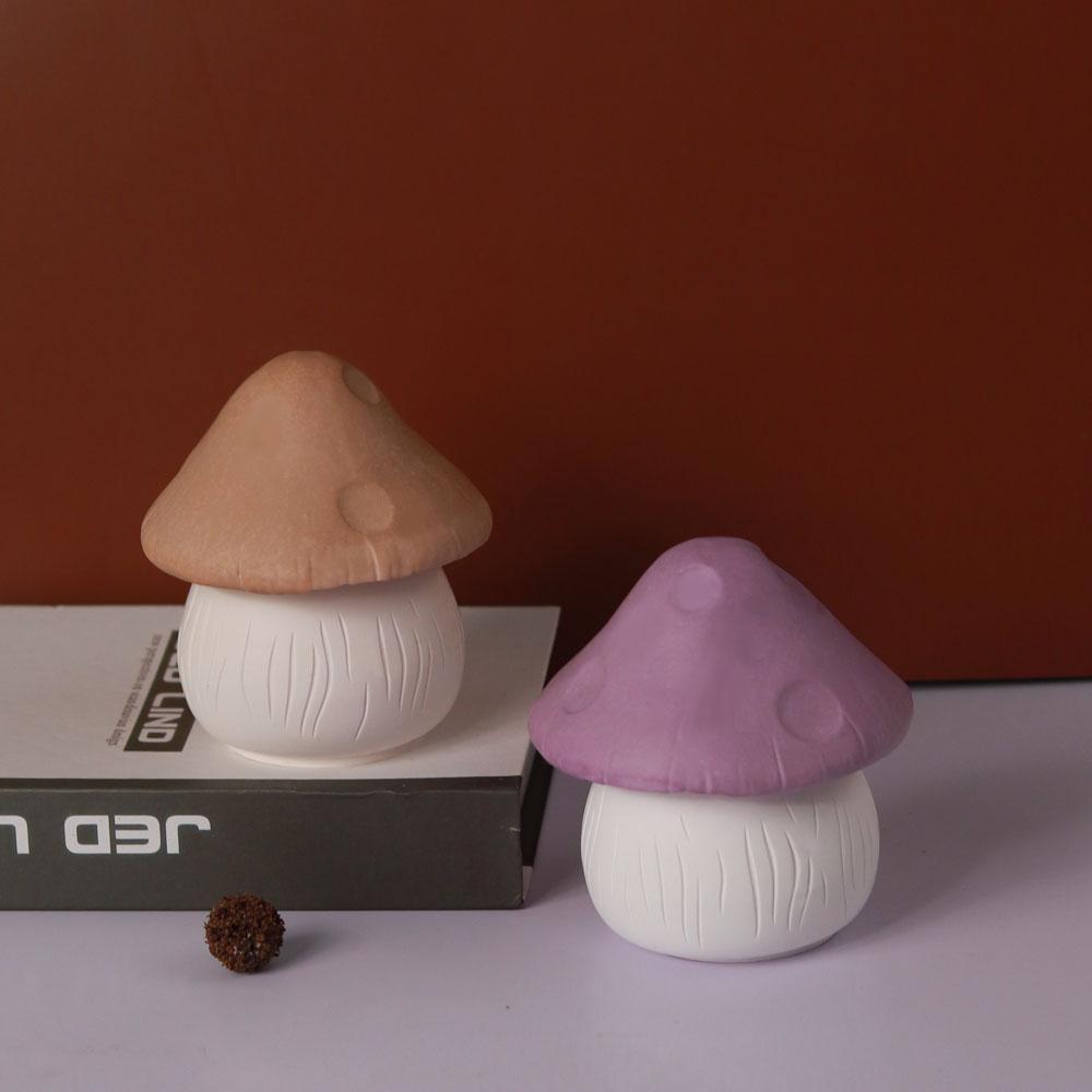 Cute Candle Jar Silicone Mold Handmade Mushroom Crystal Epoxy Plaster Jewelry Gift Box Craft Molds Concrete Storage Box Making
