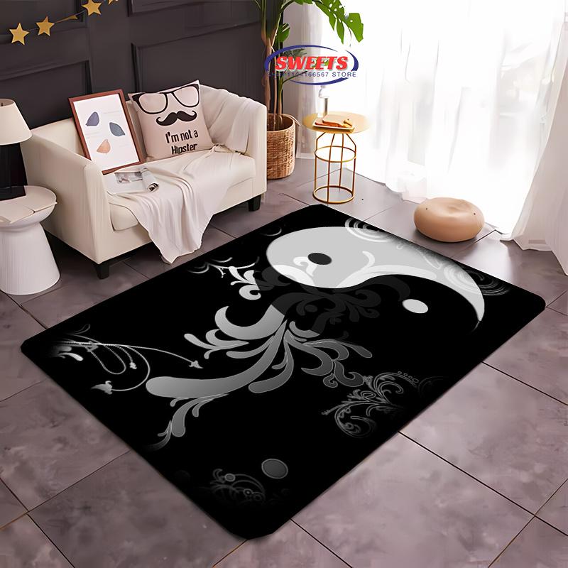 Alfombra Tai Chi Arte Secreto Chino Antiguo, Alfombrilla para Sala de Estar Dormitorio Sofá Cocina Felpudo Decoración, Alfombrilla Duradera Antideslizante para Suelo de Niños