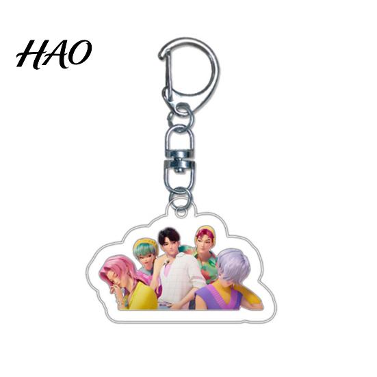 Long-lasting Anime Keychain Witch Hunter Acrylic Pendant Holder Ornamental Cat Vivid Character Expression Bag Accessory Collectible