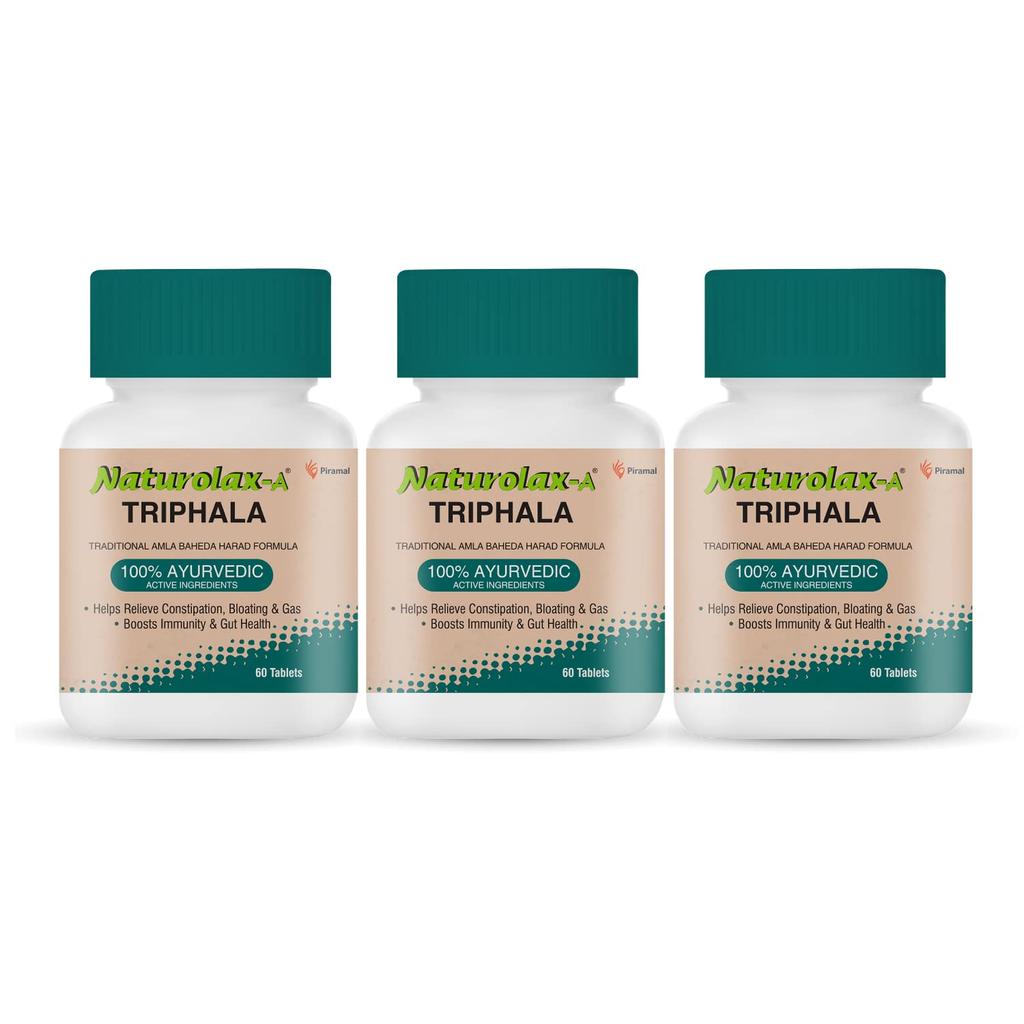 Naturolax-A Triphala Ayurvedic Tablets 60 X 3 Pack | Natural Digestive Support Relieves Constipation & Bloating