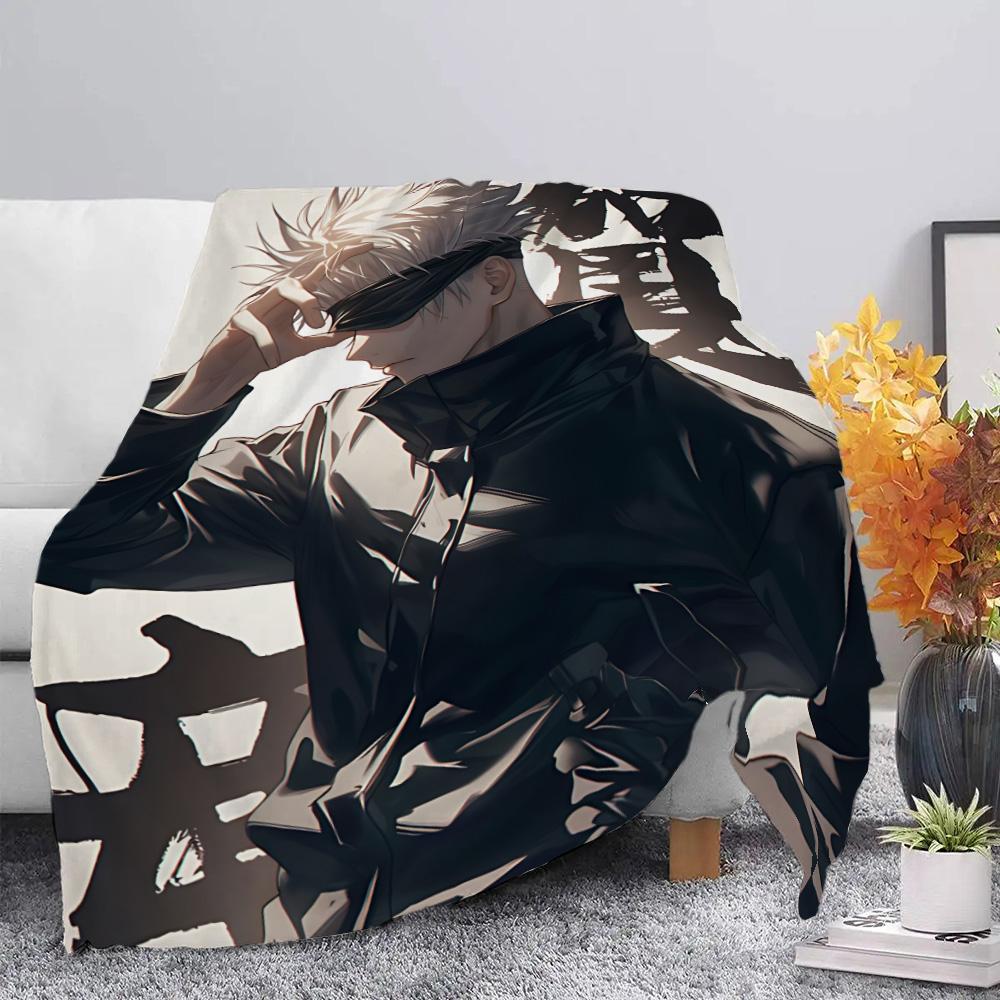 Anime Jujutsu Kaisen  Printed Picnic Blankets Warm Blanket Gojo Satoru Soft and Comfortable Blanket Home Travel Birthday Gift