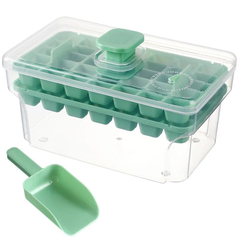 1PC Ice Cube Mold for Summer Storage of Household Beverages and Alcoholic Beverages Simple Ice Maker Press Storage Ice Cube Box