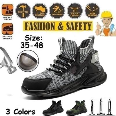 New High Quality Work Safety Shoes Sneakers Ultra-light Soft Bottom Men Breathable Anti-smashing Steel Toe Work Boots For Mens