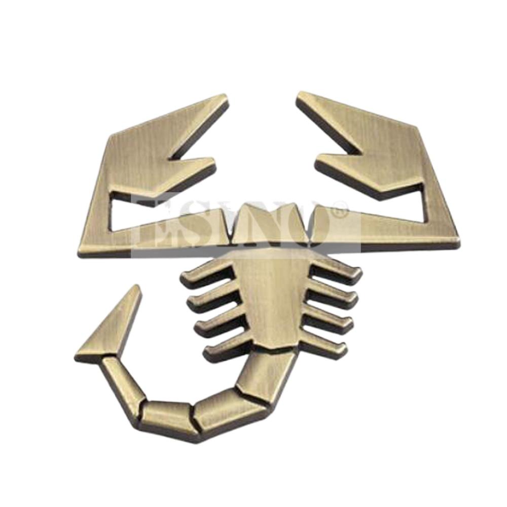 1Pc Car Styling 3D Scorpion Metal Chrome Zinc Alloy Adhesive Emblem Badge Sticker Decal for Abarth 500 600 124 125 595 Egea