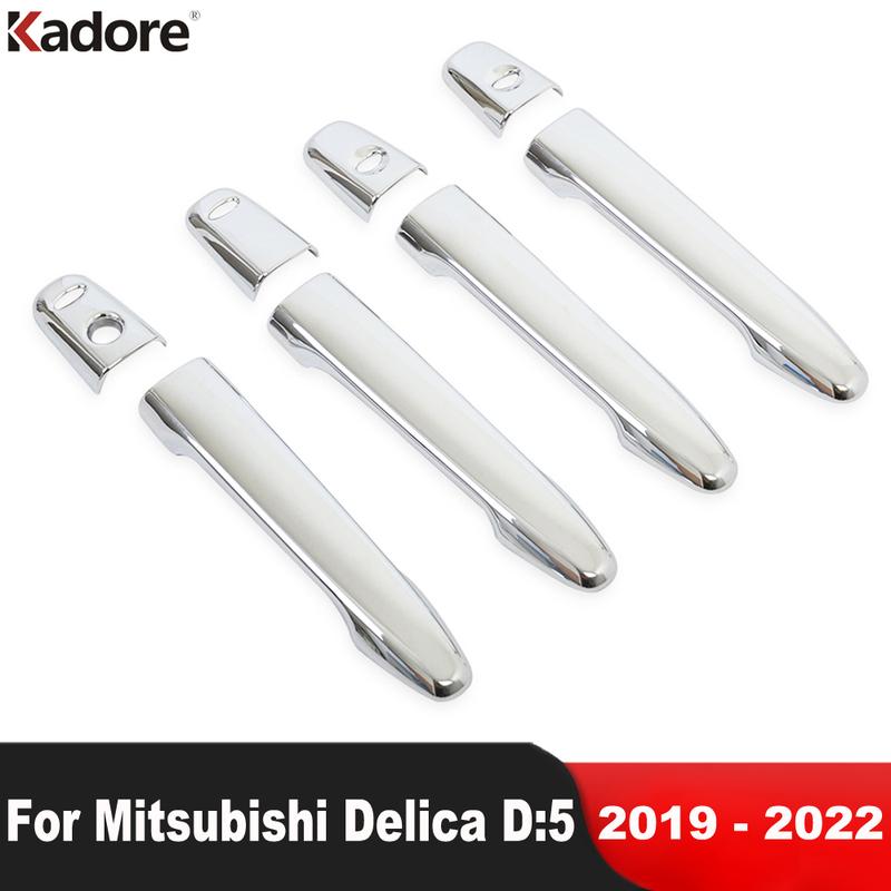 For Mitsubishi Delica D:5     Chrome Car Side Door Handle Cover Trim Decoration Molding Overlay Accessories