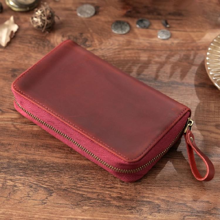 Leather Fountain Pen Case 10 Section Zippered Pencil Bag Fountain Pens Storage Pouches For School Office Supplies