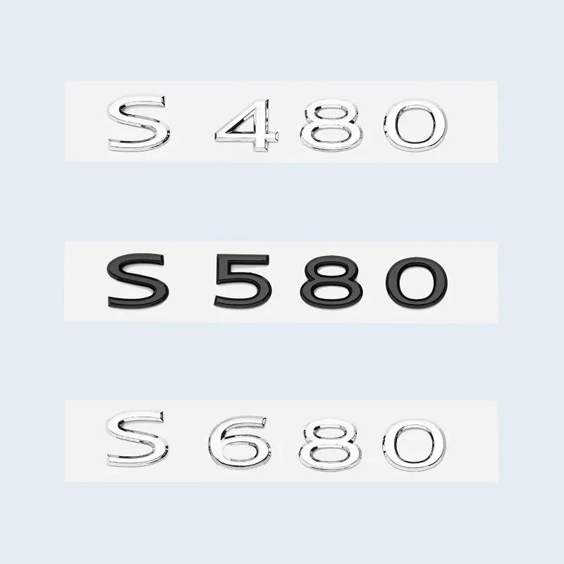 New Chrome Black Letters S480 S580 S680 V12 Emblem for Benz Maybach S Class Car Fender Trunk Rear W221 W222 Logo Sticker geu8
