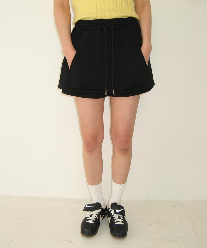 RONRON Front Pocket Skirt Pants Black