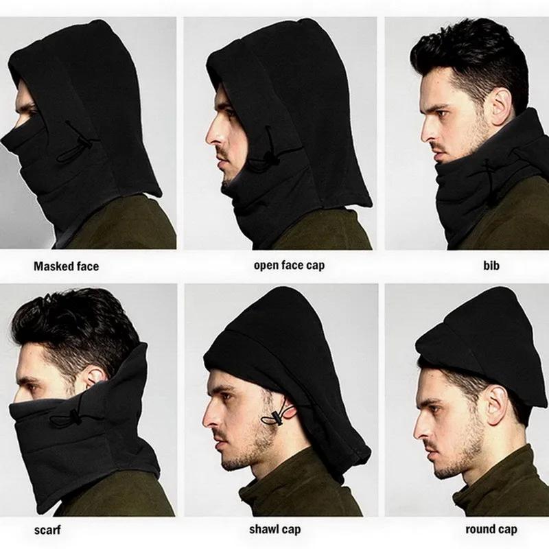 Warm Cap Winter Men Women Hats Waterproof Thermal Fleece Balaclava Hat Hooded Neck Warmer Hiking Scarves Hats