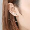 925 Silver Jewelry Women Fashion Cute Tiny Clear Crystal CZ Stud Earrings Gift for Girls Lady