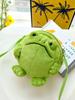 Cute Frog Plush Crossbody Bag Soft Animal Shaped Shoulder Bag Lightweight Daily Unisex Gift