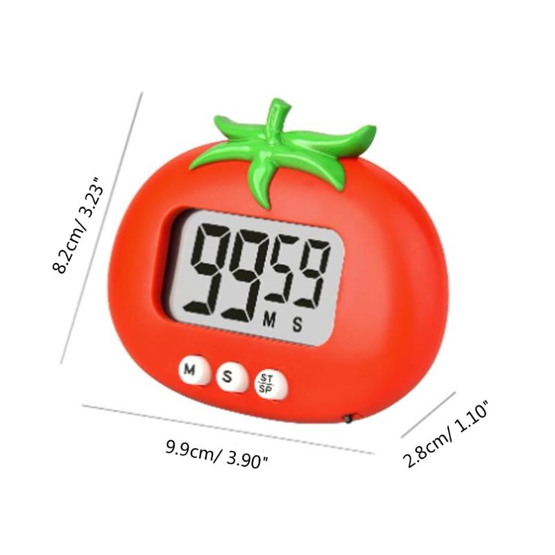 Digital Kitchen Timer with Magnetic Attachment Large Display Timer Tomato Shaped Timer for Cooking Exercise and Study