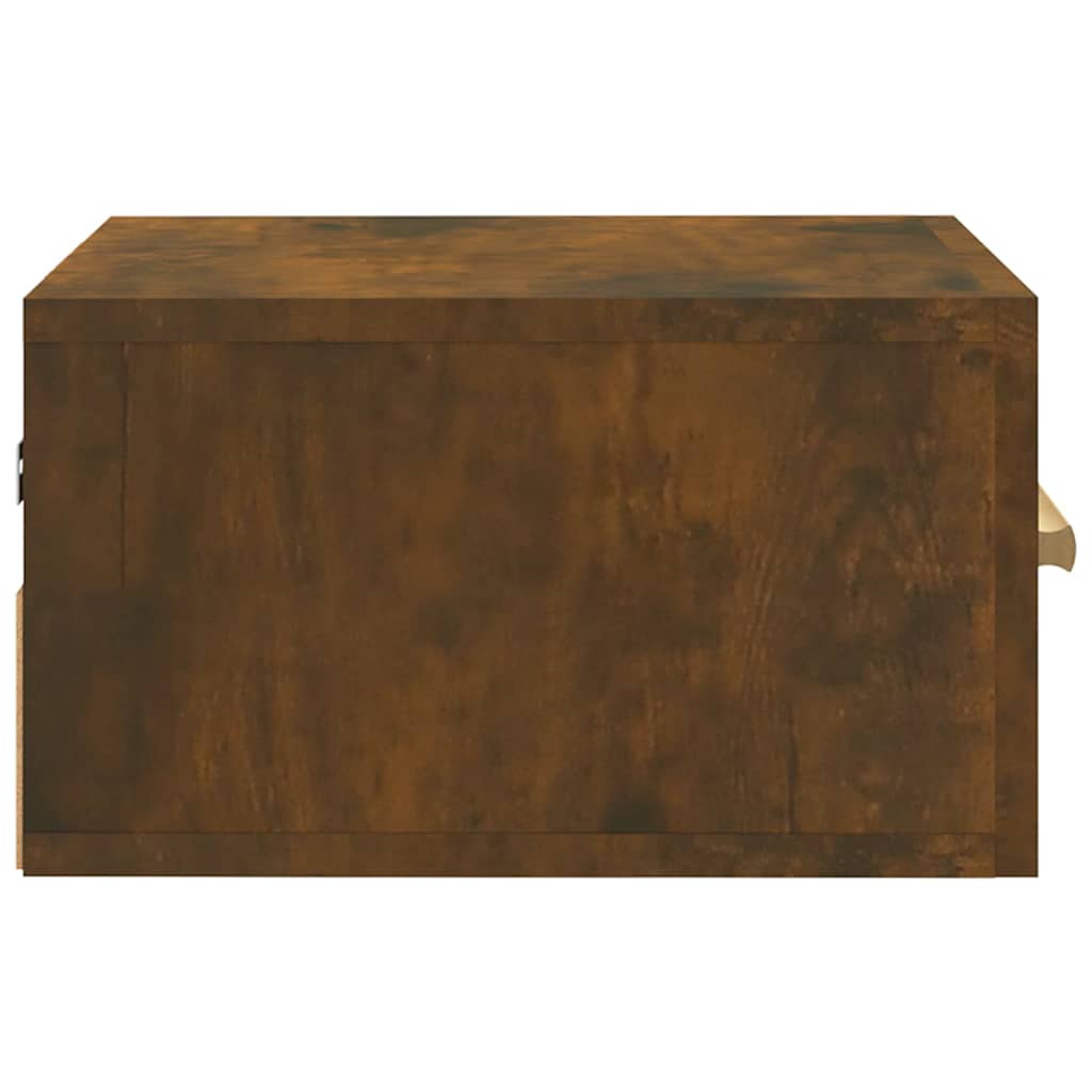 Wall Mounted Nightstands Set of 2 Smoked Oak 35 x 35 x 20 cm