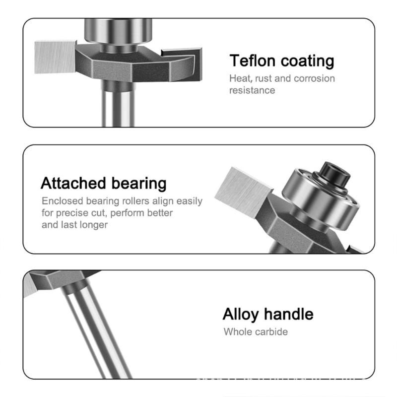 T Type Milling Cutter Trimming Machine Guitar Edging Inlay Slot Tool Guitar Making Tool Slotting Cutter Easy to Use