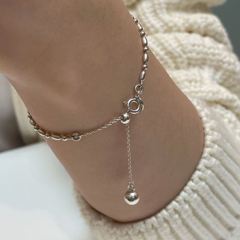 Melliv Silver Slide Ball Mix Egg Ball Chain Bracelet_mvb05
